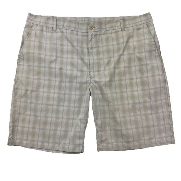 Ben Hogan Golf Shorts Men’s 42 Beige Plaid Performance Stretch Collection - Picture 1 of 7